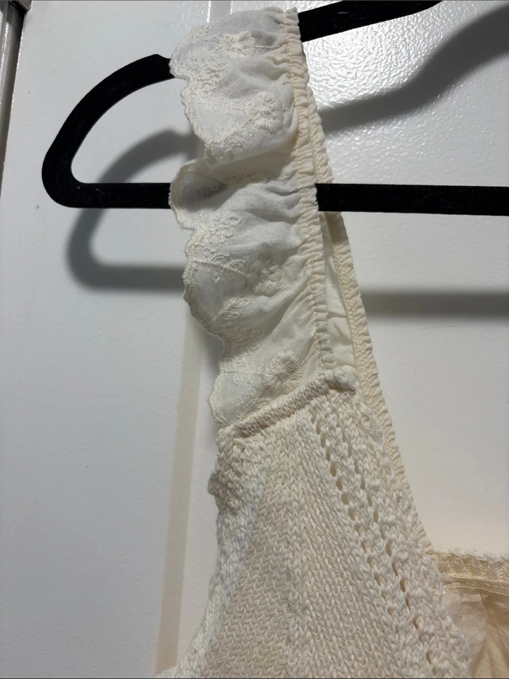 Zara Cream Crochet & Knit Tie-Front Tank - Picture 2 of 13